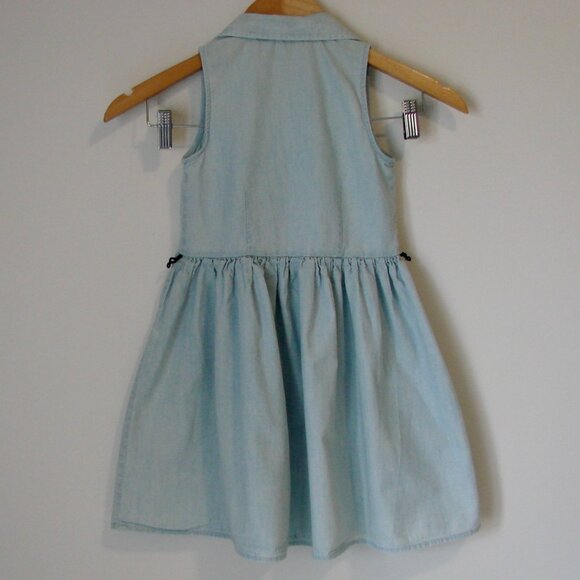 Polo Ralph Lauren Girls Chambray Denim Dress Pony Sleeveless Collar Cotton Siz 6 - Picture 12 of 14